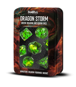 Dragon Storm Inclusion Resin Dice Set: Green Dragon