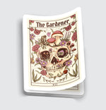Skull Flower Gardener Tarot Card Sticker - 3