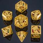 Hollow Dragon Polyhedral Dice Set Filled With Gems