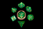 10mm Mini Green w/Gold Dice Set