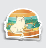 Cat Water Houseplants Sticker - 3