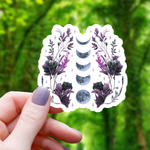 Floral Dark Moon Phases Sticker - 3