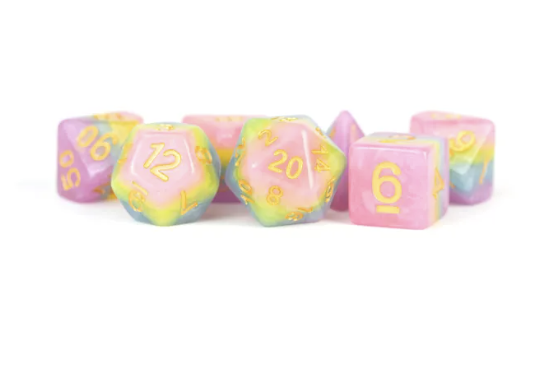 Pastel Fairy 16mm Resin Poly Dice Set