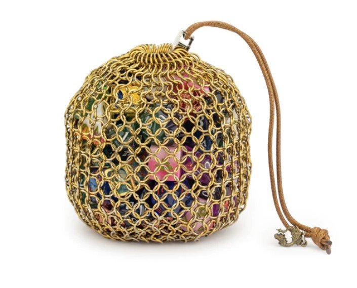 Hero's Chainmail Dice Bag - Gold