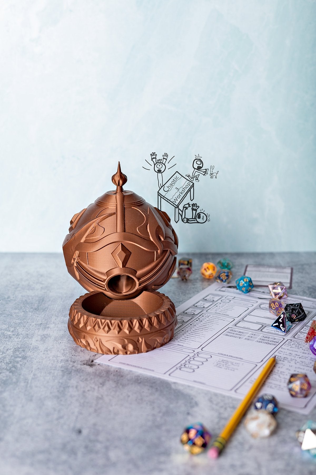 Monk's Orb Dice Tower w/Tray