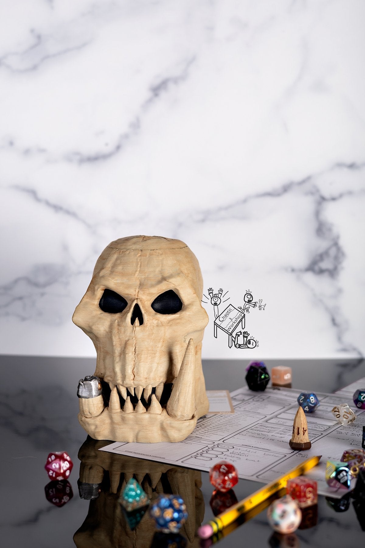 Orc Skull Mug w/Lid & Insert