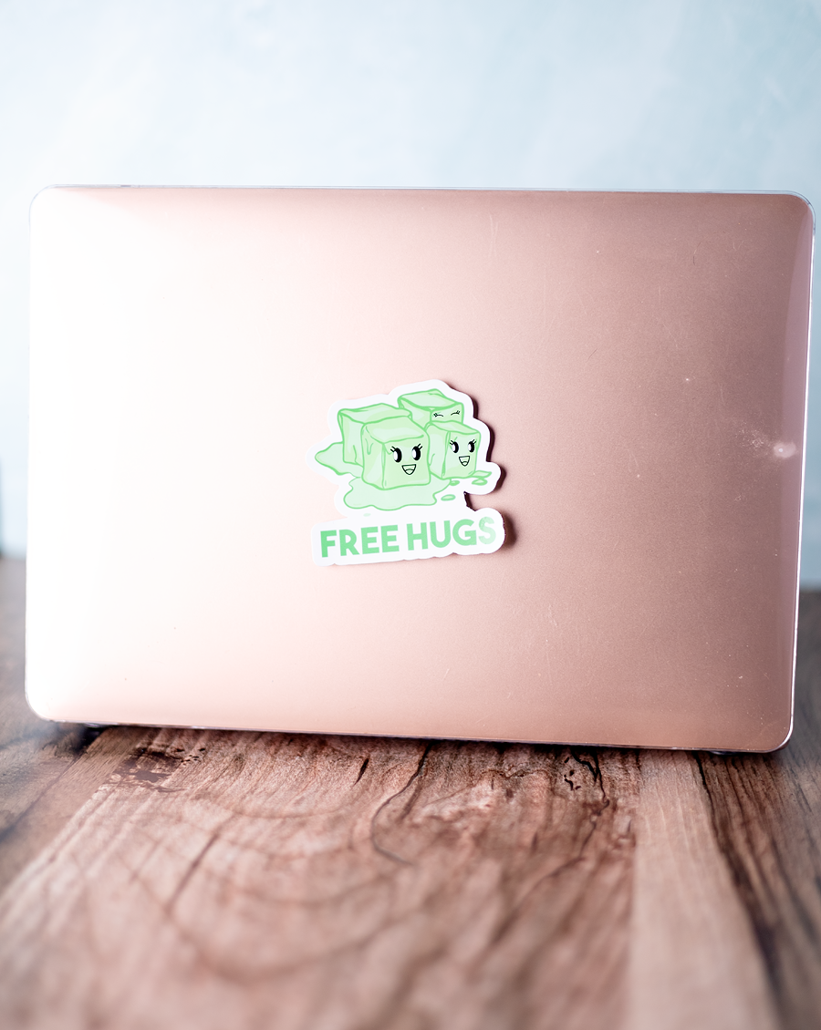 Free Hugs Gelatinous Monster Sticker - 3"