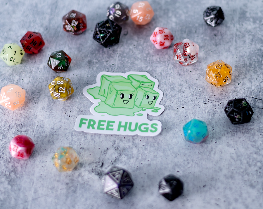 Free Hugs Gelatinous Monster Sticker - 3"