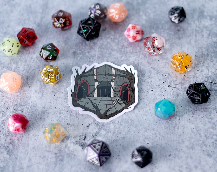 The Darkest Dungeon Depths D20 Dice Sticker - 2.5"